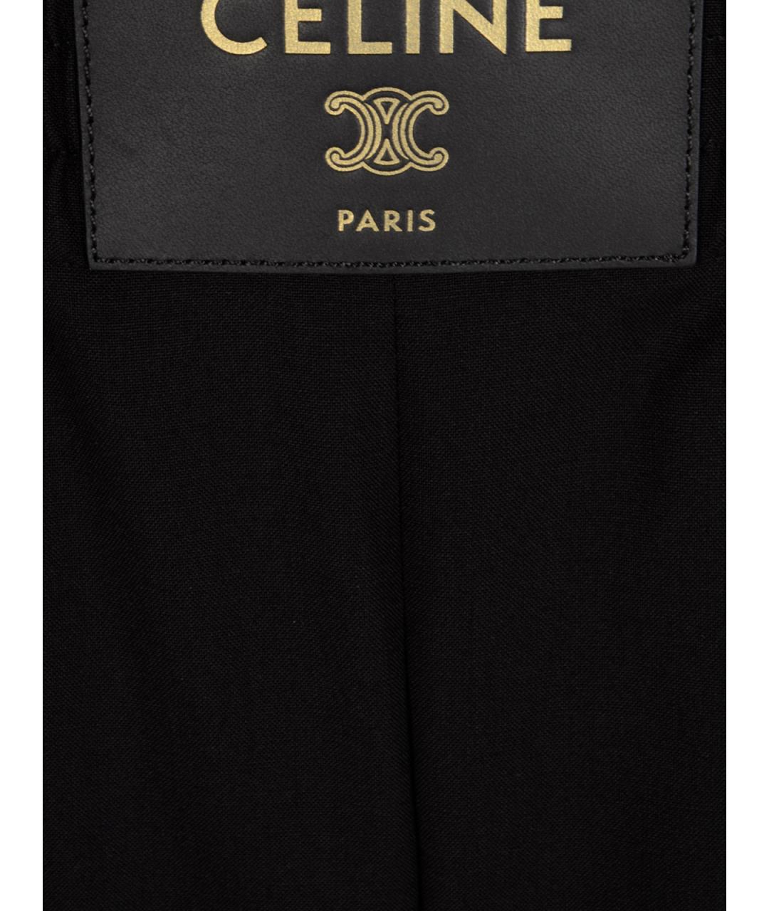 CELINE Черные шерстяные прямые брюки, фото 3