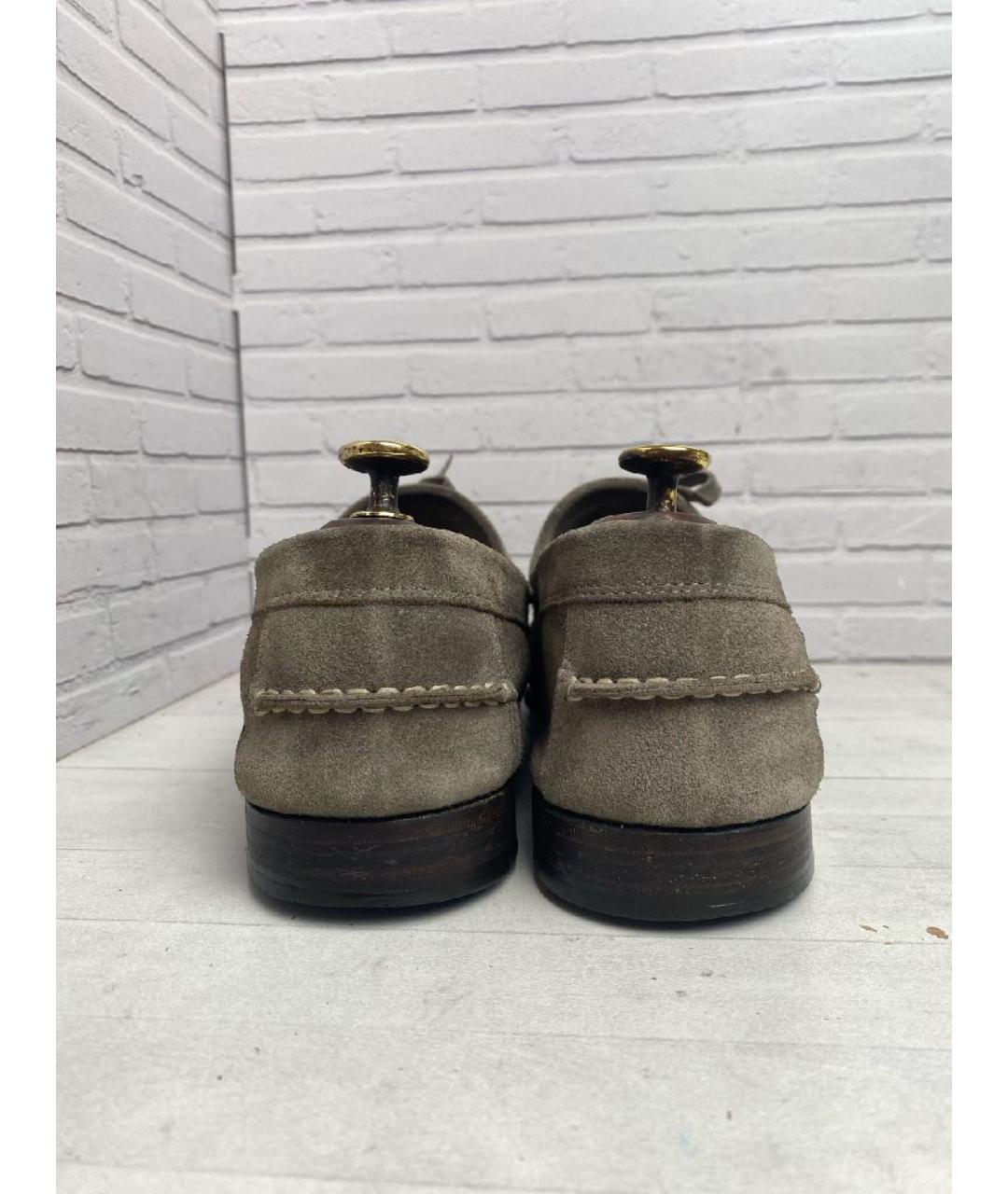 KITON Серые замшевые лоферы, фото 6