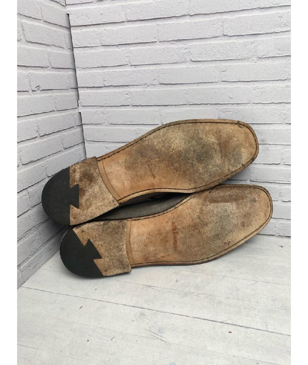 KITON Серые замшевые лоферы, фото 7