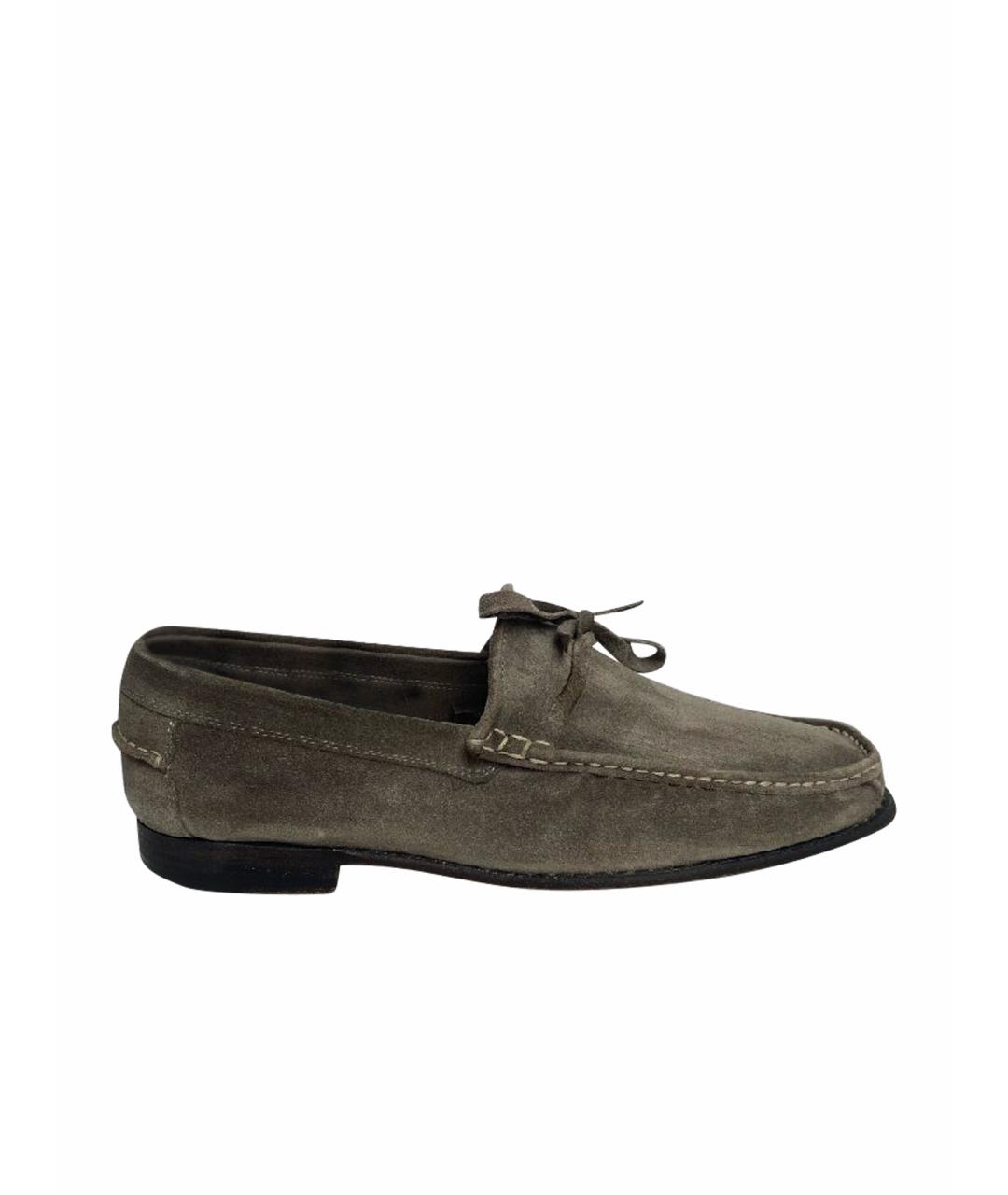KITON Серые замшевые лоферы, фото 1