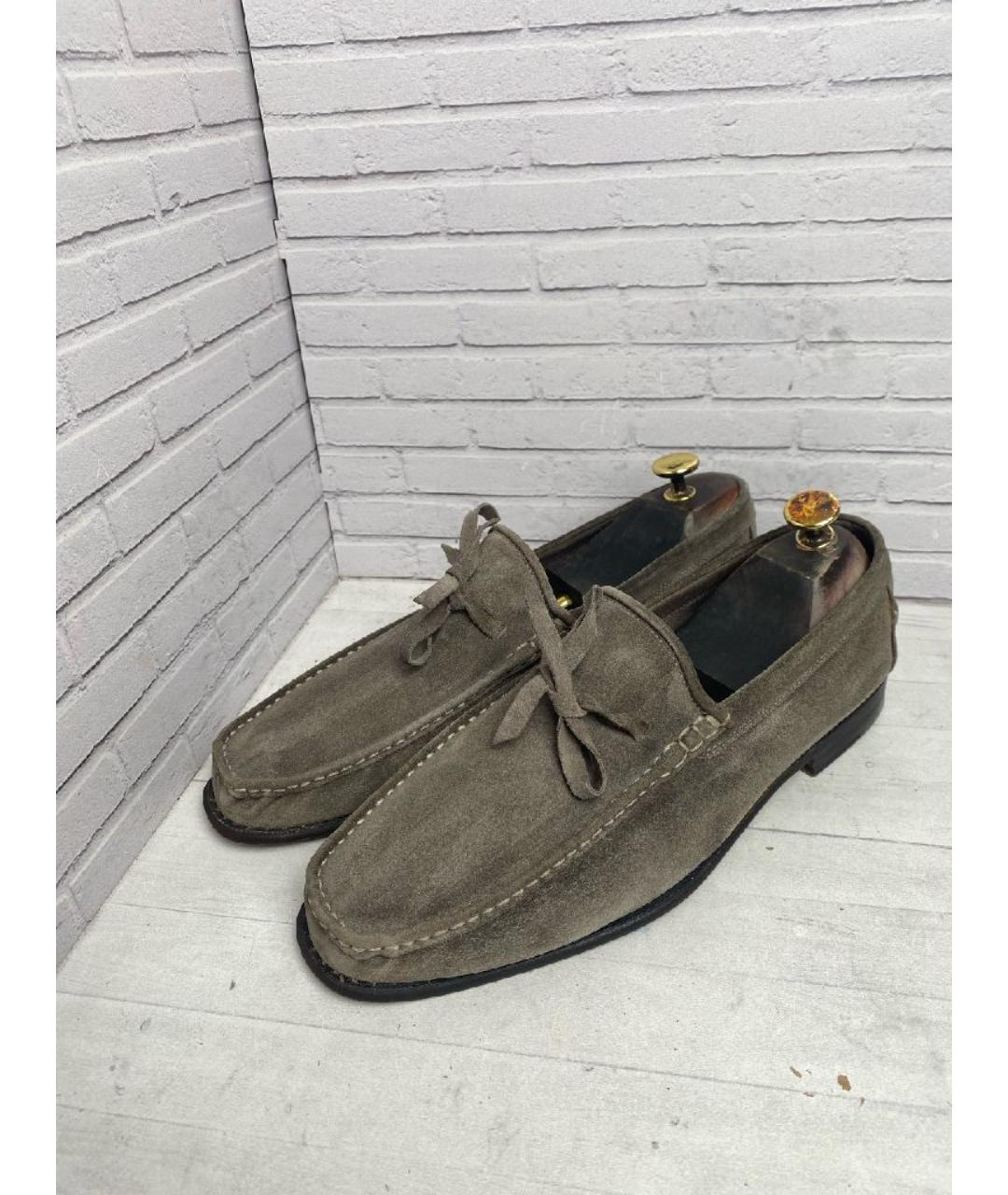 KITON Серые замшевые лоферы, фото 2