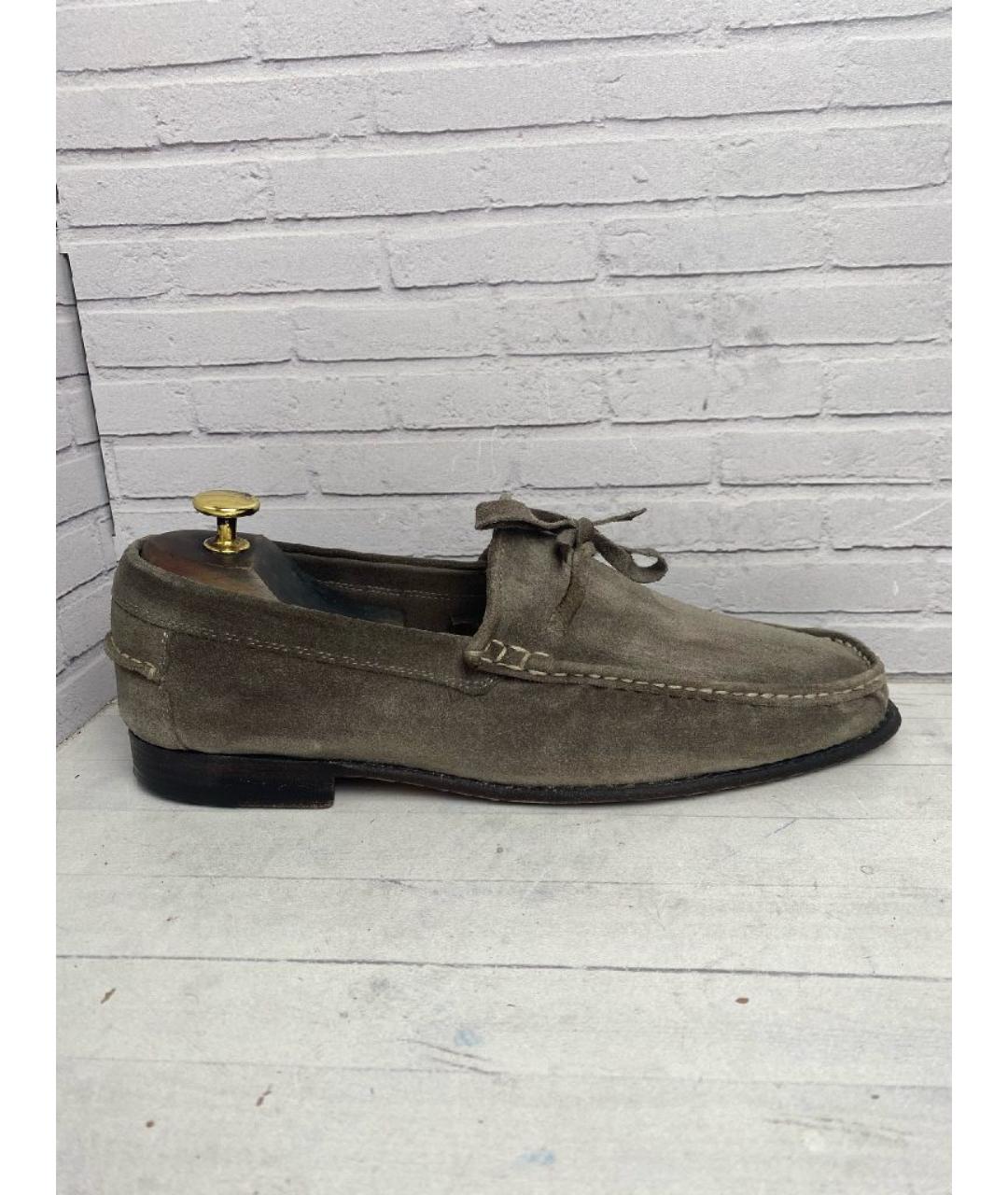 KITON Серые замшевые лоферы, фото 8