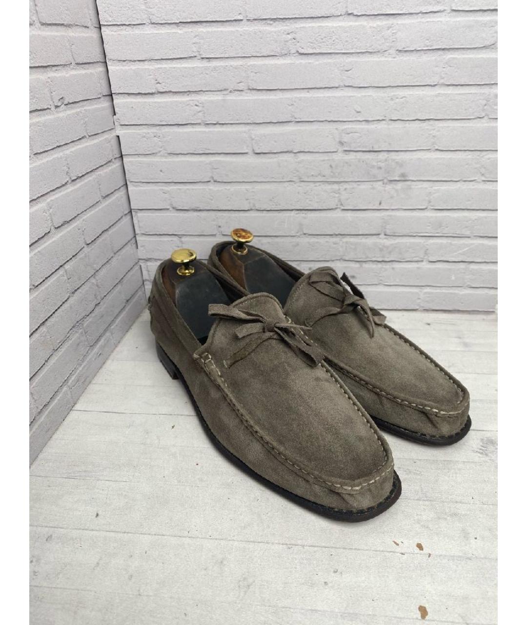 KITON Серые замшевые лоферы, фото 3