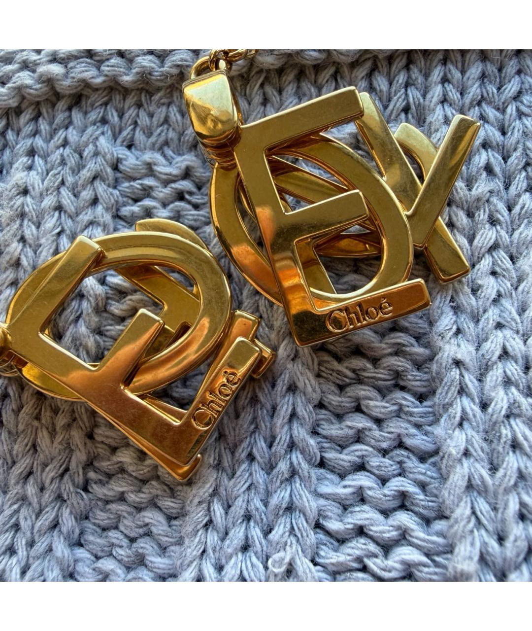 CHLOE Золотые латунные серьги, фото 5