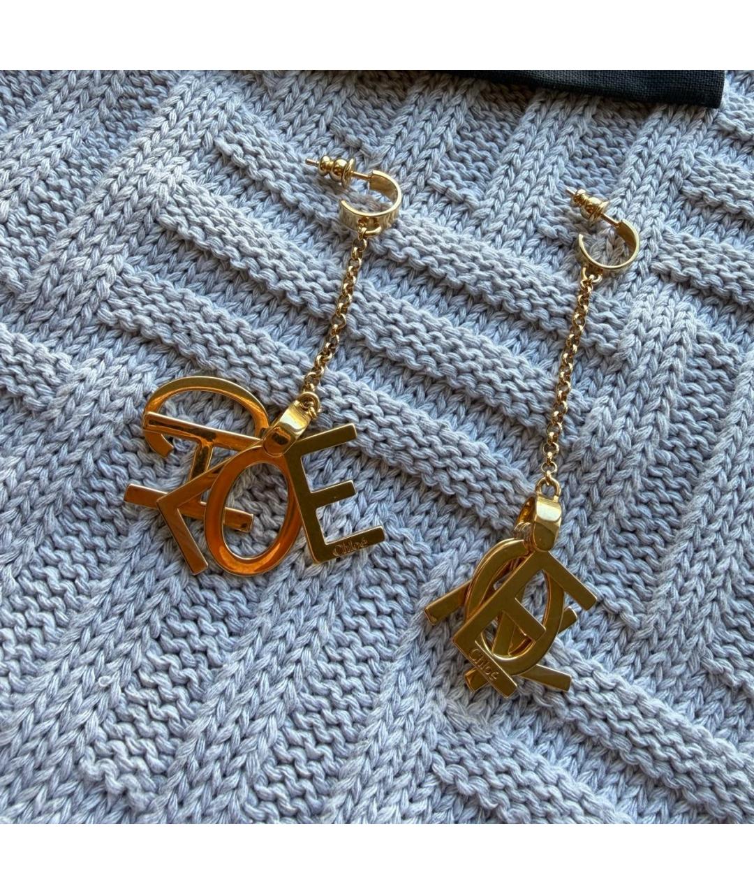 CHLOE Золотые латунные серьги, фото 4