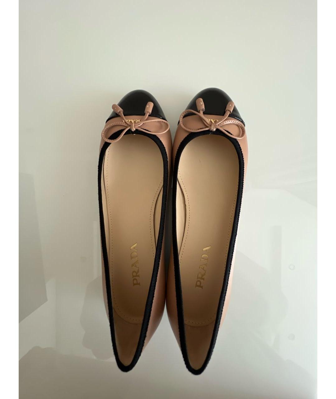 PRADA Розовые кожаные балетки, фото 3