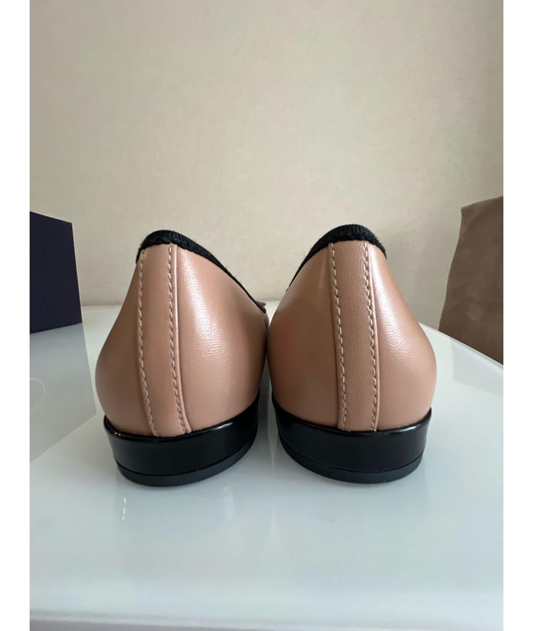 PRADA Розовые кожаные балетки, фото 4