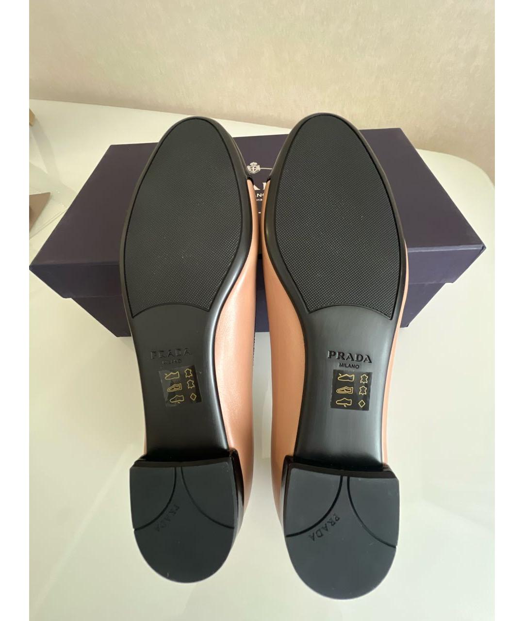 PRADA Розовые кожаные балетки, фото 6