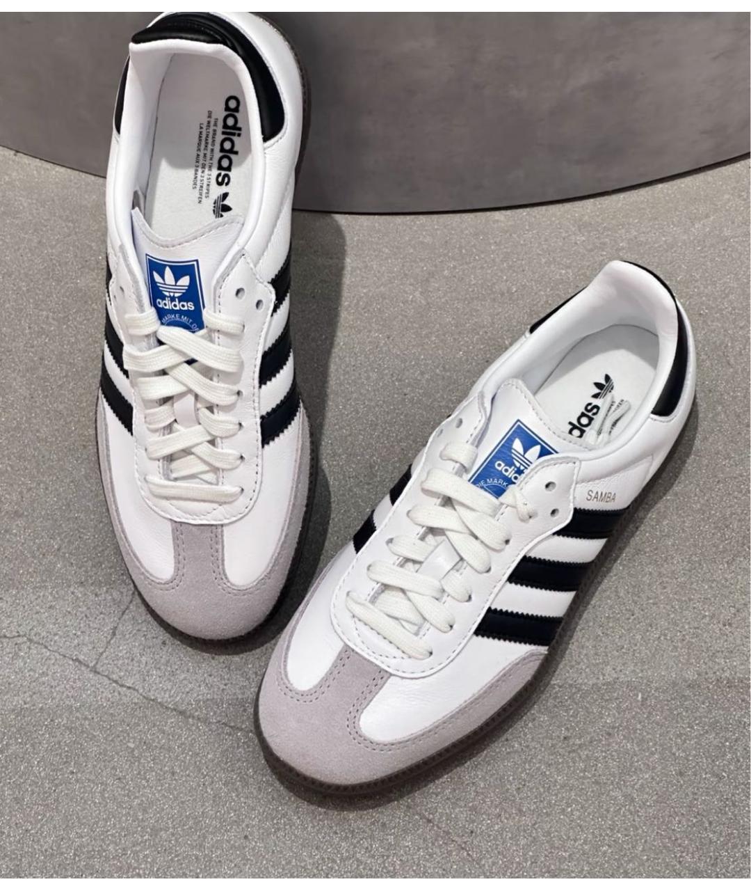 ADIDAS Белые кожаные кроссовки, фото 2