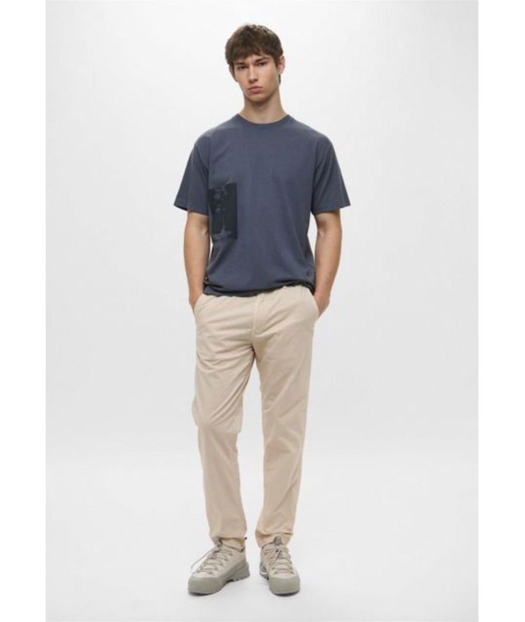 STONE ISLAND Бежевые хлопковые повседневные брюки, фото 7