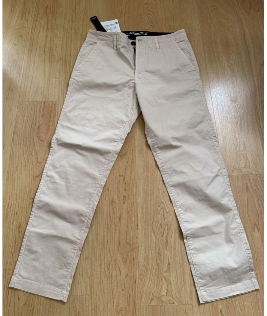 STONE ISLAND Бежевые хлопковые повседневные брюки, фото 2