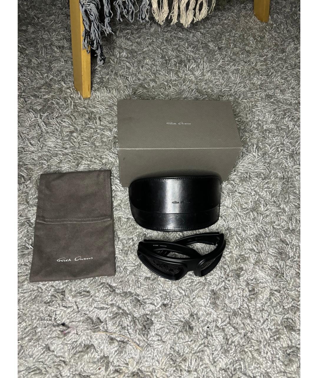 RICK OWENS Черные пластиковые солнцезащитные очки, фото 4