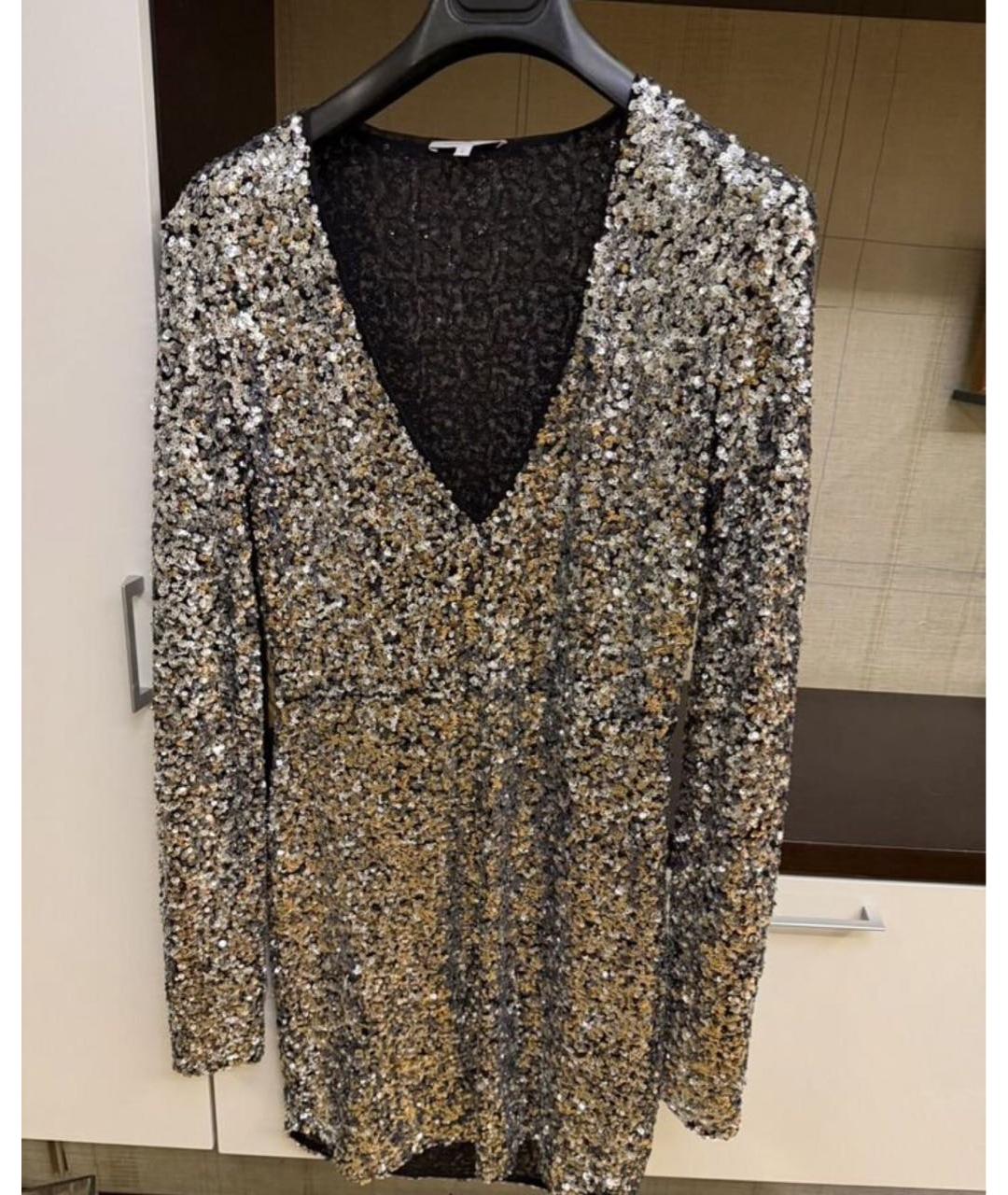 PATRIZIA PEPE Серебряное полиэстеровое вечернее платье, фото 7