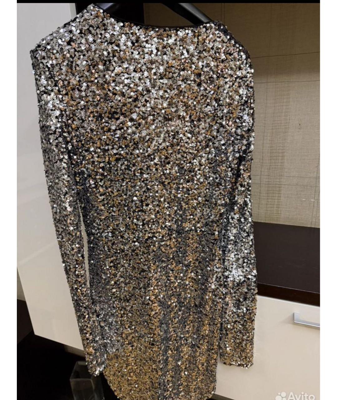 PATRIZIA PEPE Серебряное полиэстеровое вечернее платье, фото 2