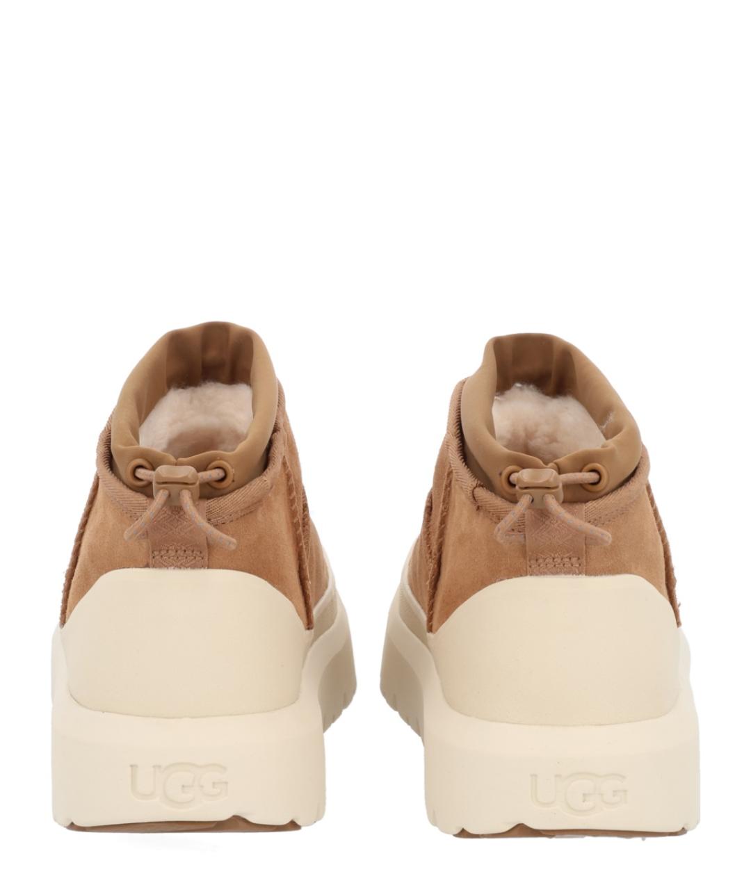 UGG AUSTRALIA Коричневые кожаные низкие ботинки, фото 4