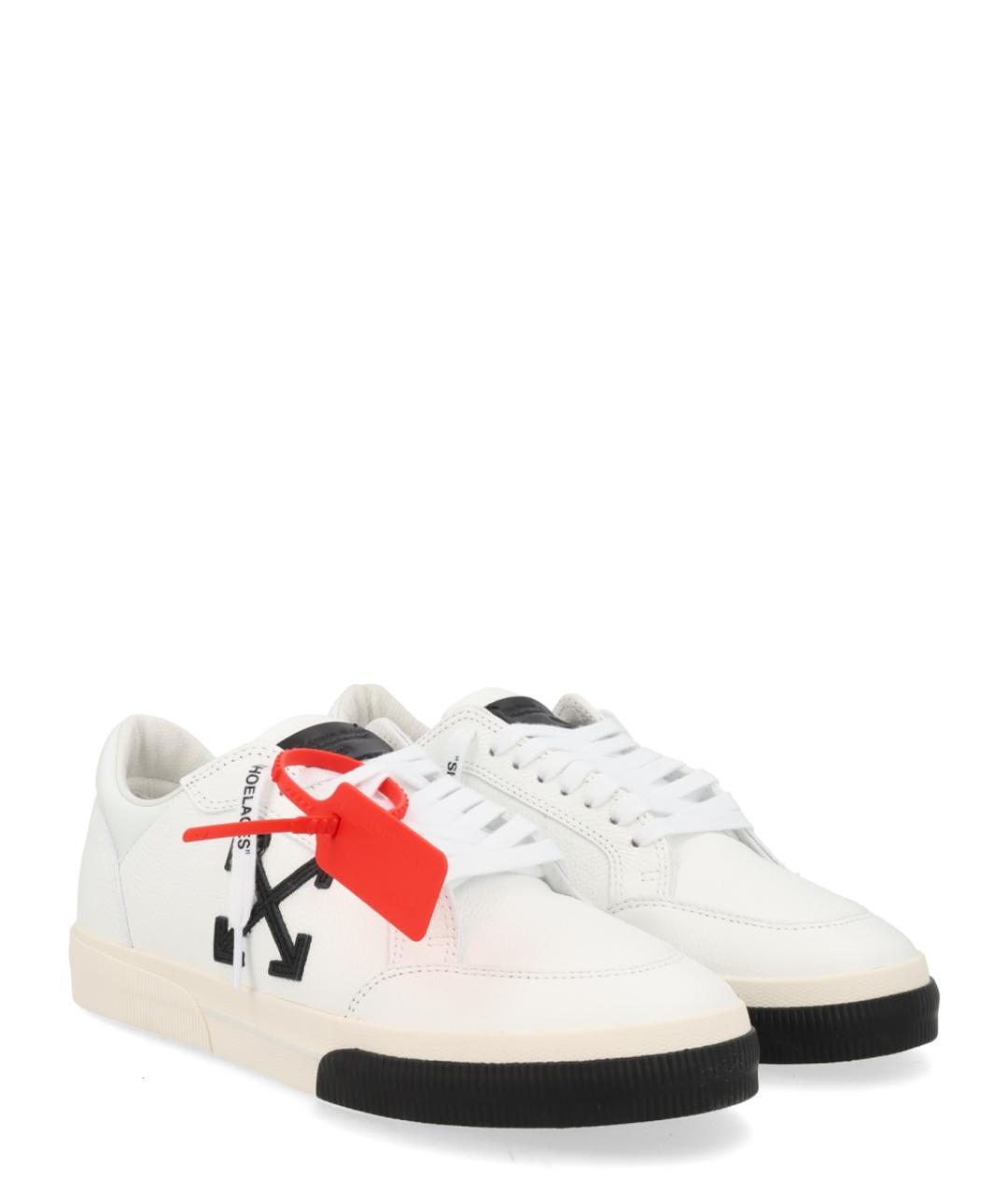 OFF-WHITE Белые кожаные низкие кроссовки / кеды, фото 2