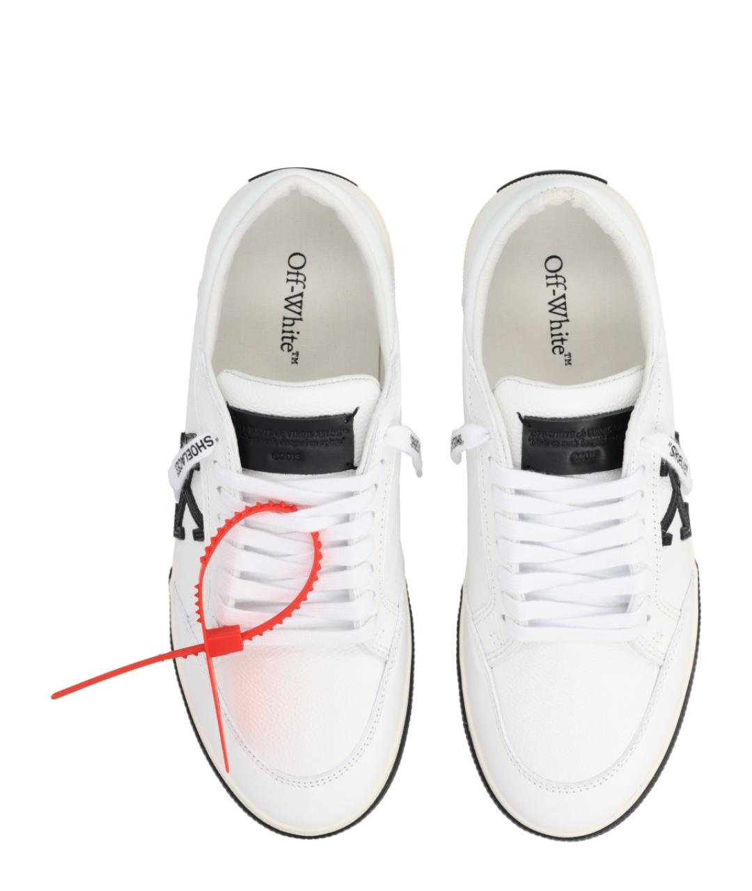 OFF-WHITE Белые кожаные низкие кроссовки / кеды, фото 5