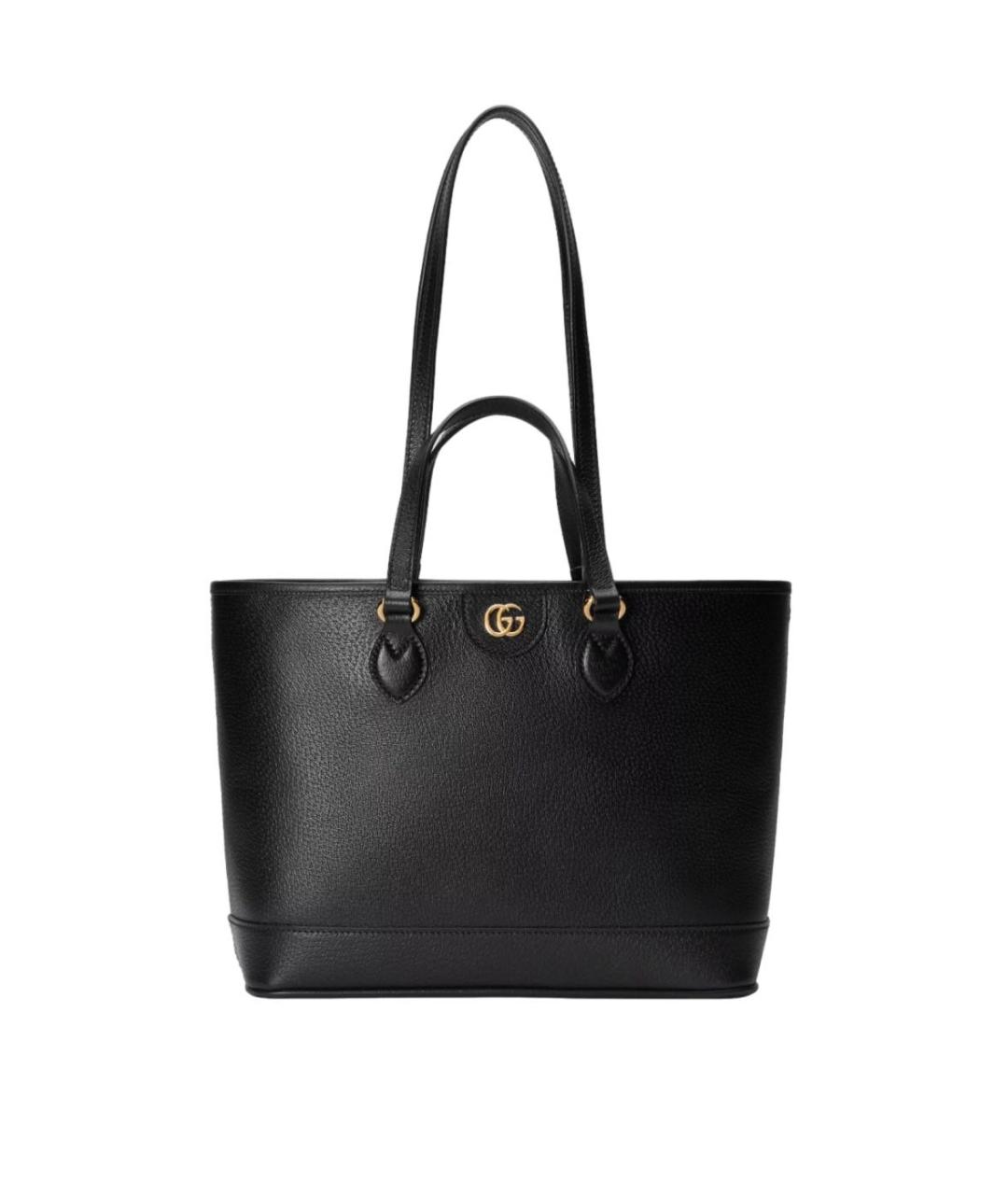 GUCCI Черная кожаная сумка тоут, фото 9