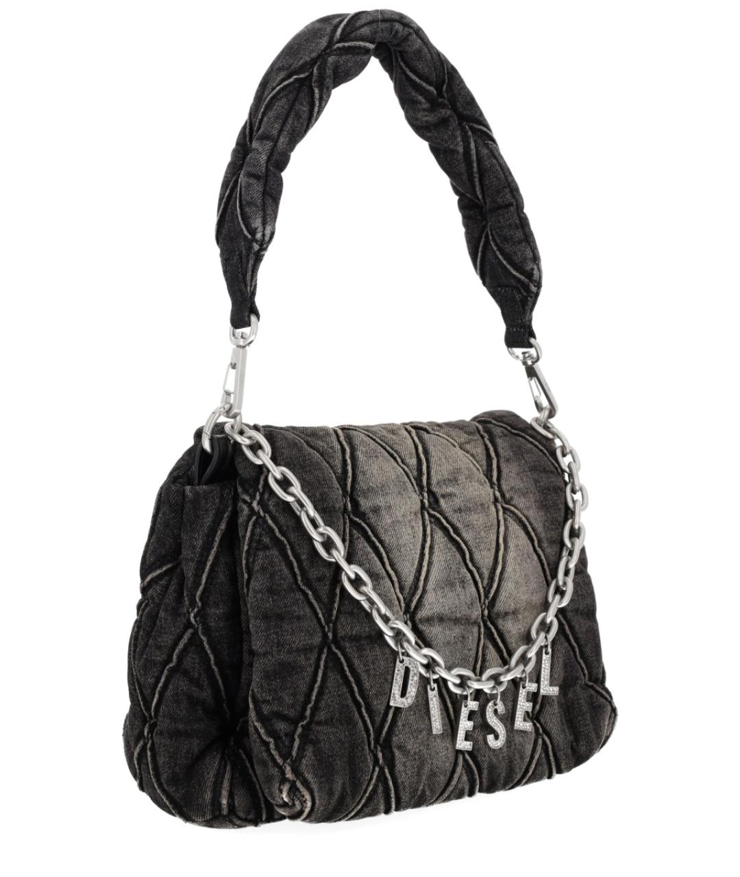 DIESEL Черная хлопковая сумка через плечо, фото 2