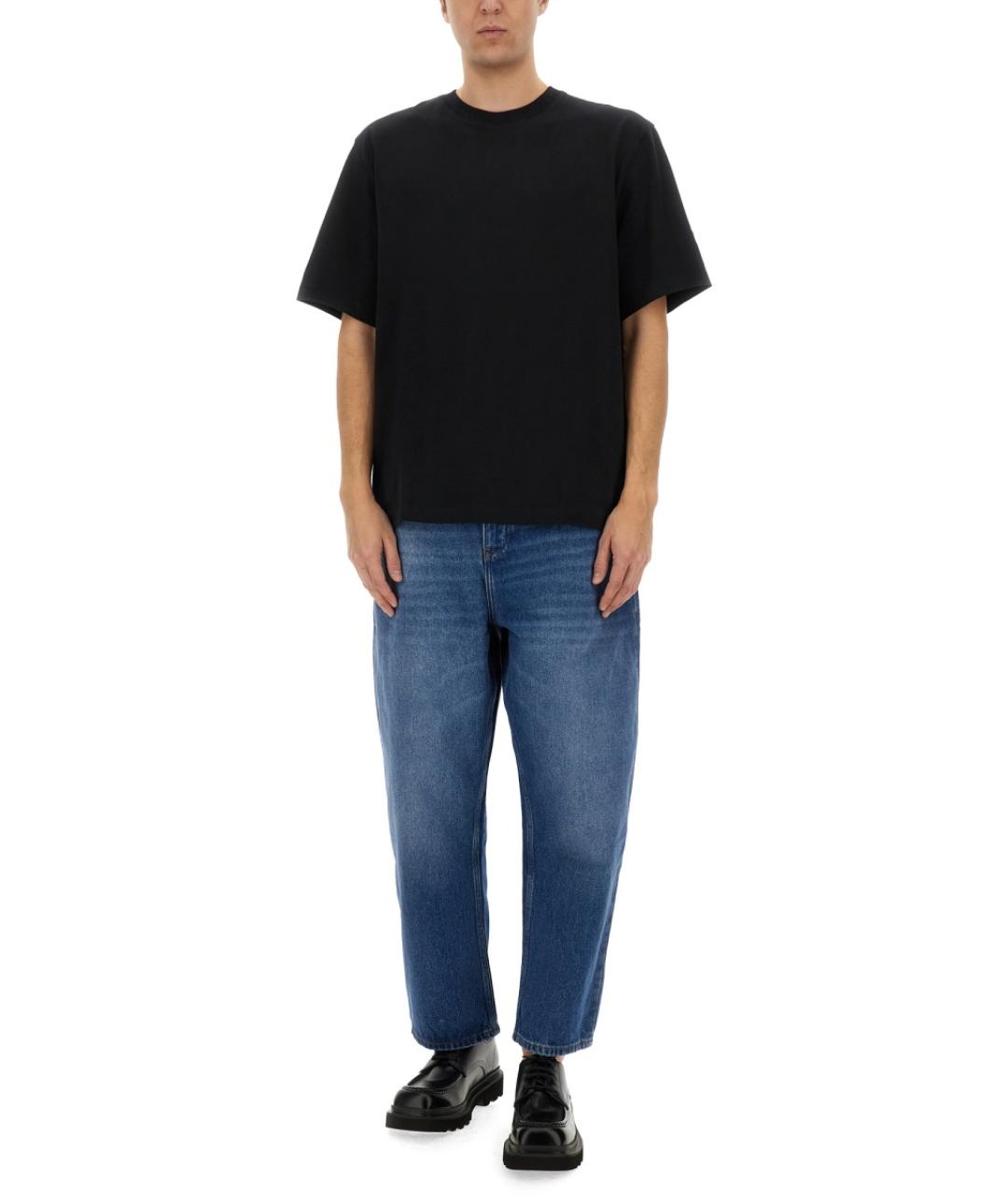 STUDIO NICHOLSON Черная хлопковая футболка, фото 2