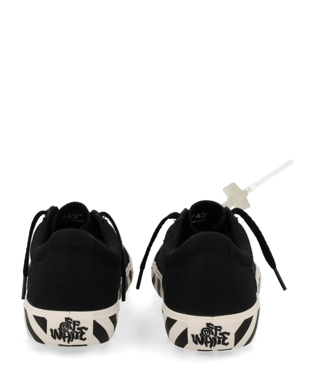 OFF-WHITE Черные текстильные низкие кроссовки / кеды, фото 4