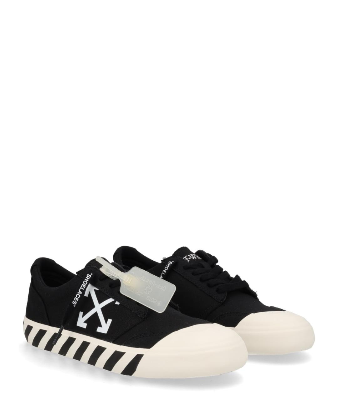 OFF-WHITE Черные текстильные низкие кроссовки / кеды, фото 2