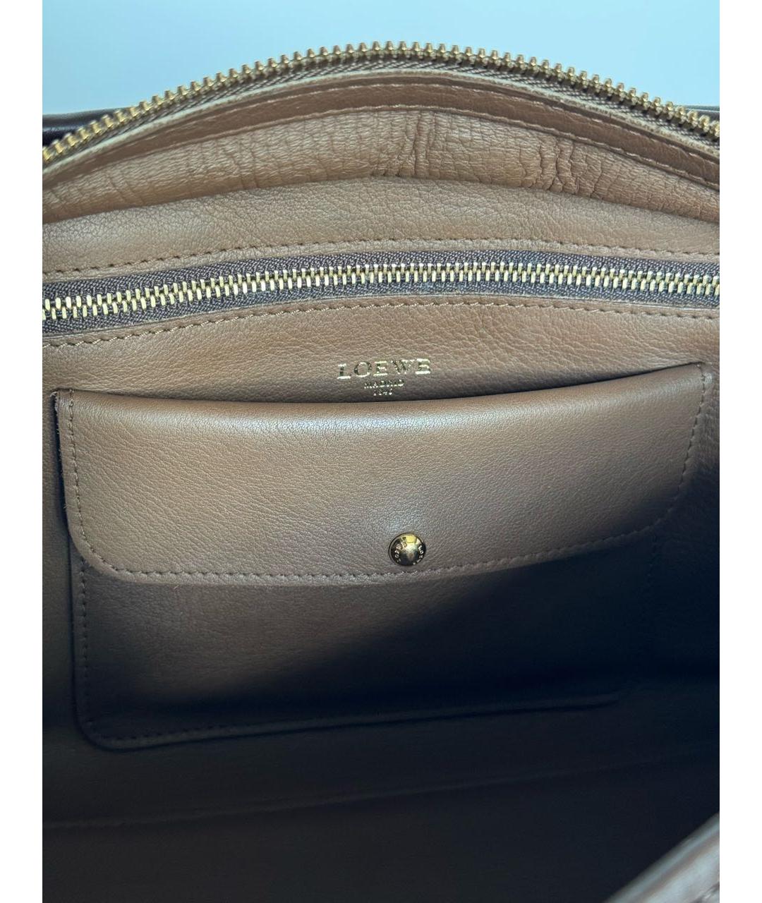 LOEWE Коричневая замшевая сумка с короткими ручками, фото 8