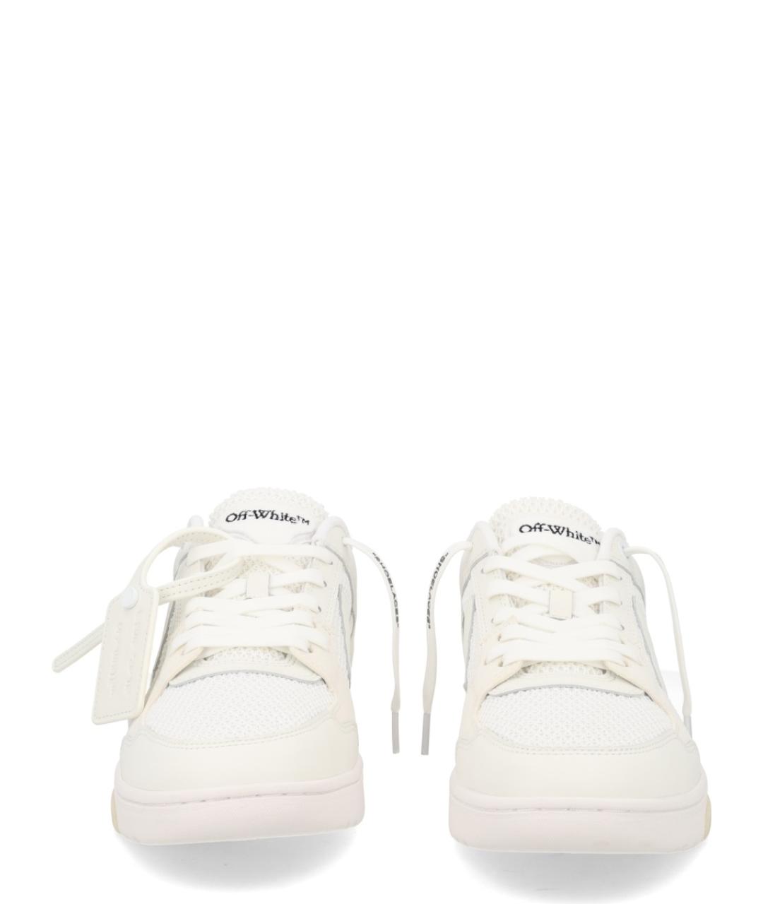 OFF-WHITE Белые кожаные низкие кроссовки / кеды, фото 3