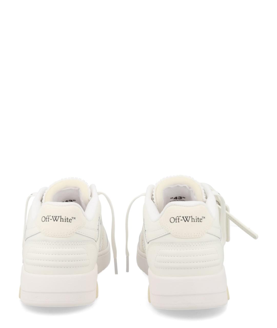 OFF-WHITE Белые кожаные низкие кроссовки / кеды, фото 4