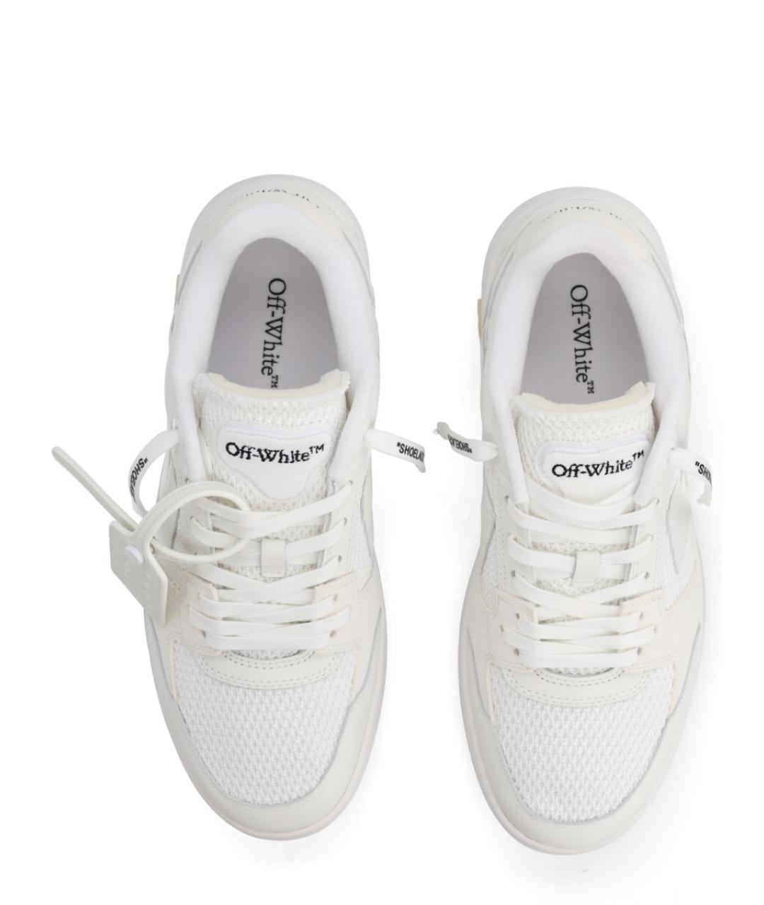 OFF-WHITE Белые кожаные низкие кроссовки / кеды, фото 5