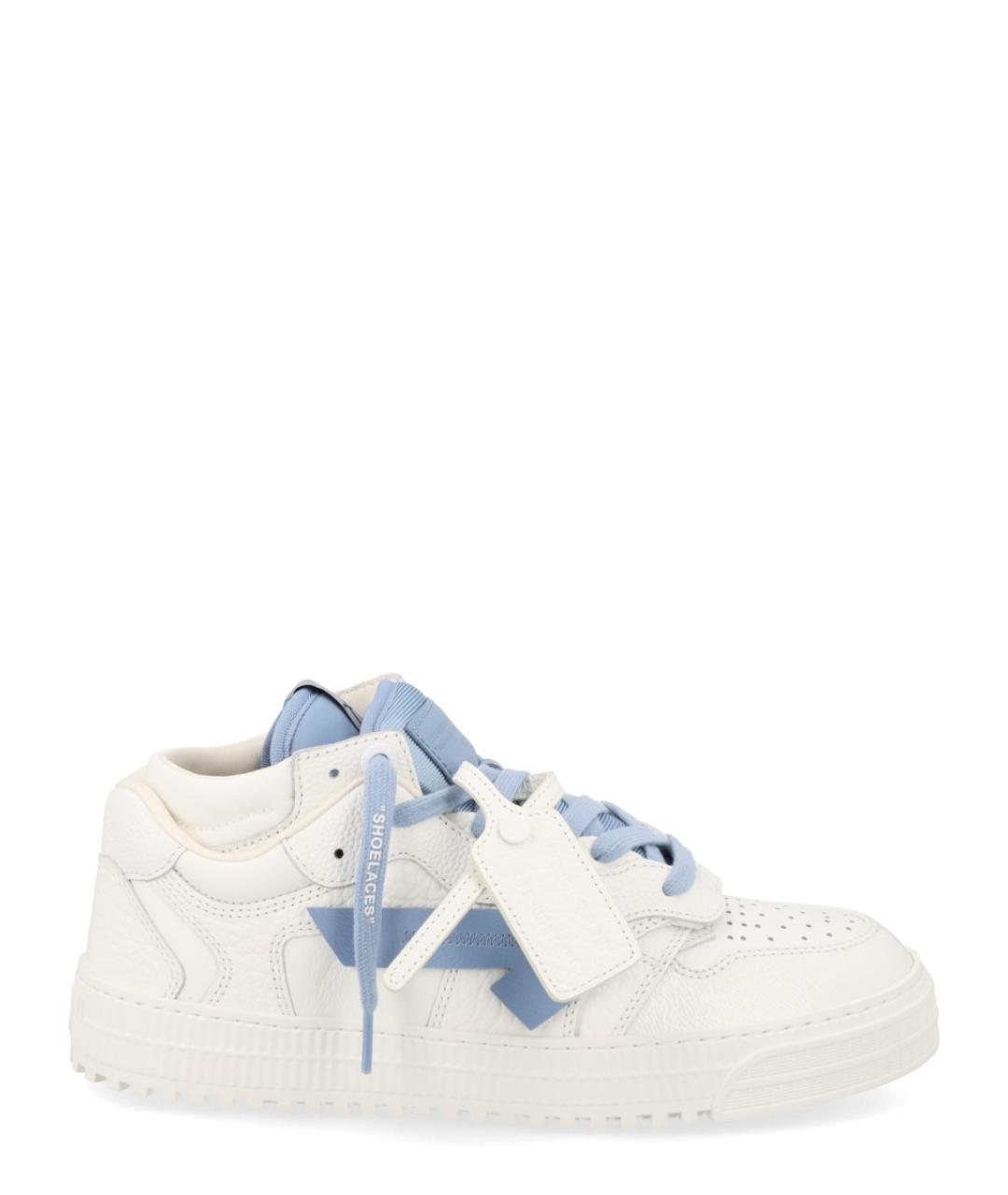 OFF-WHITE Белые кожаные низкие кроссовки / кеды, фото 1