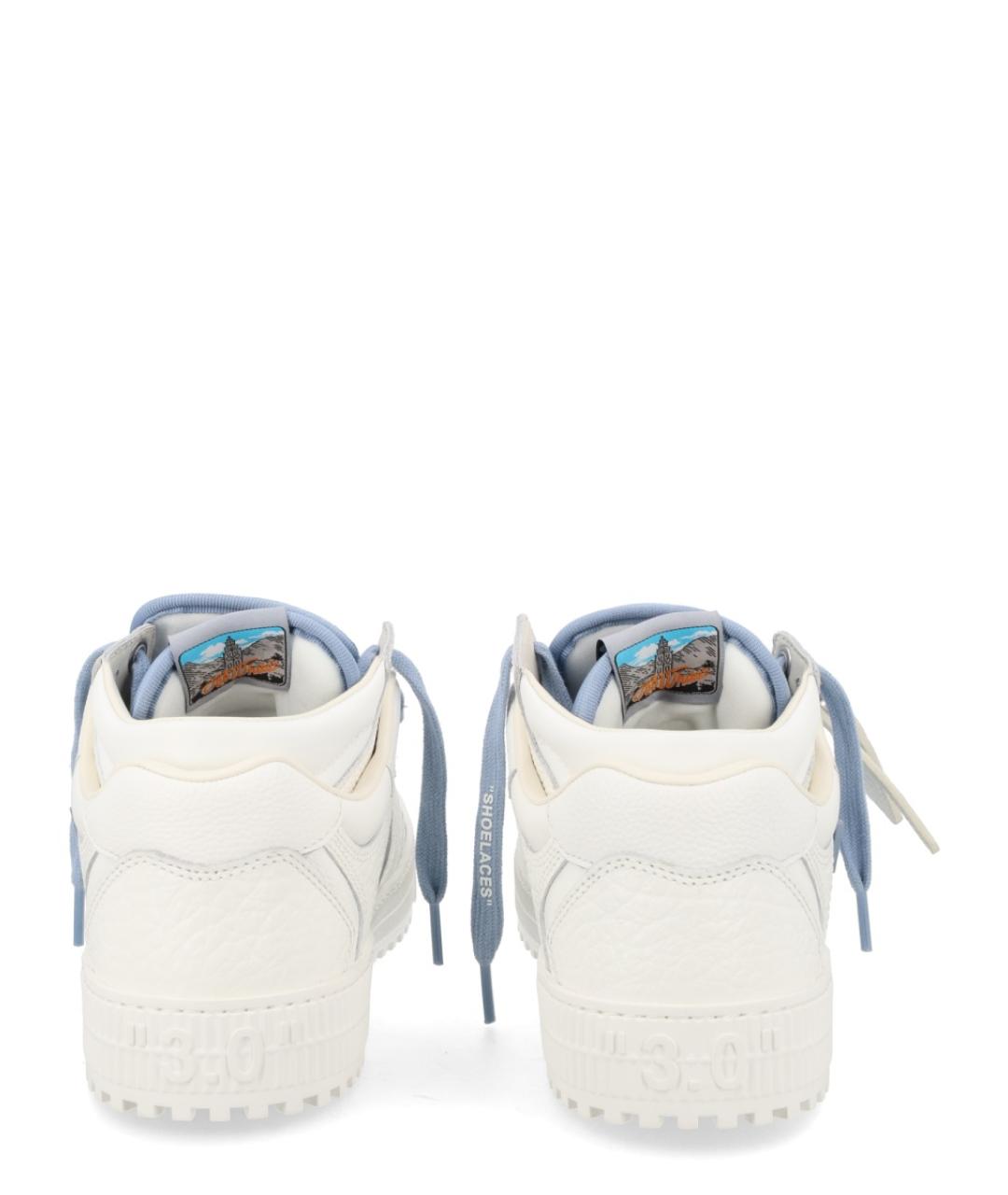 OFF-WHITE Белые кожаные низкие кроссовки / кеды, фото 4