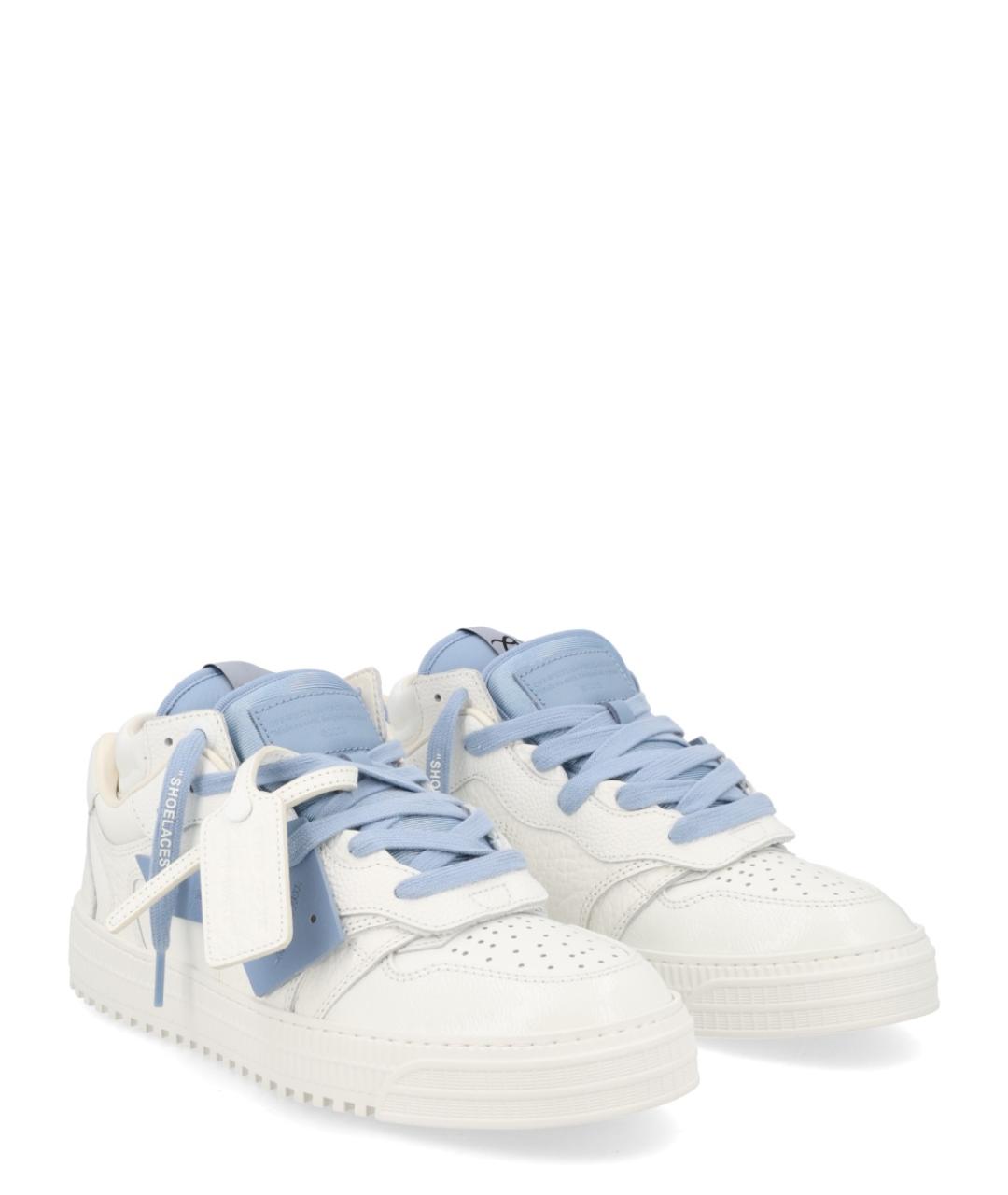 OFF-WHITE Белые кожаные низкие кроссовки / кеды, фото 2