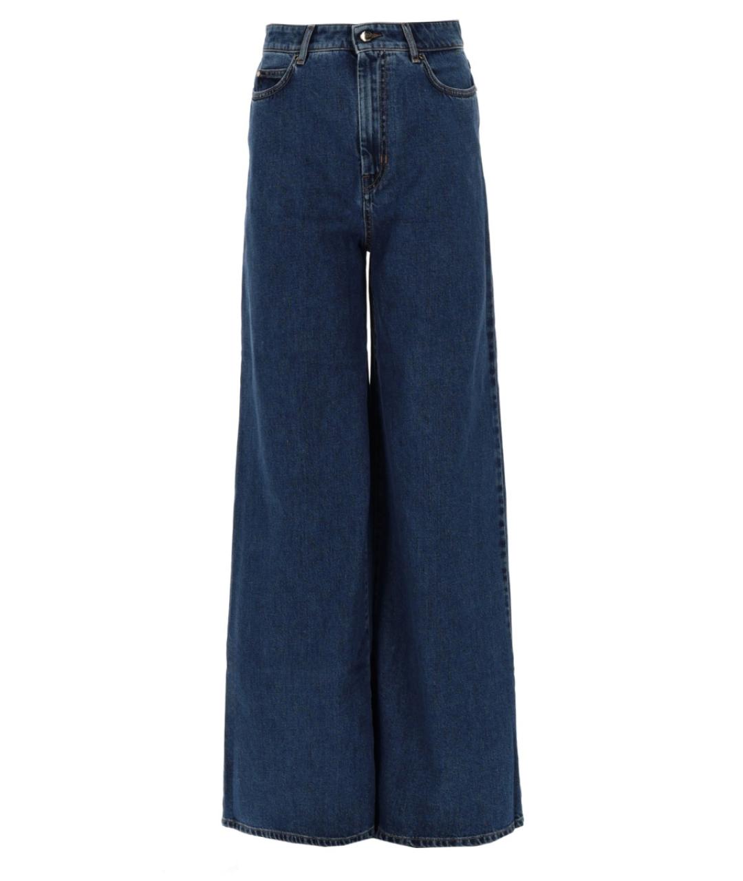 MAX MARA Синие хлопковые прямые джинсы, фото 1