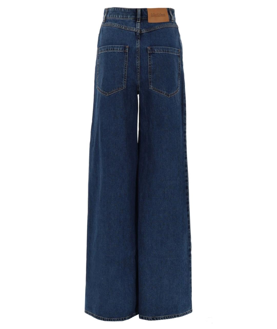 MAX MARA Синие хлопковые прямые джинсы, фото 2