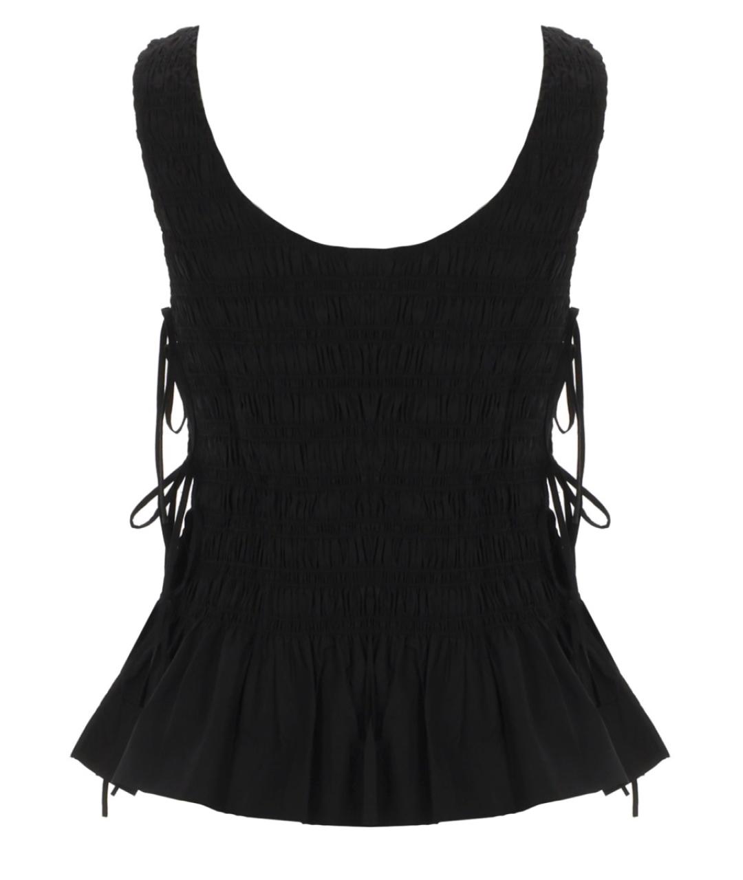 GANNI Черная хлопковая майка, фото 2