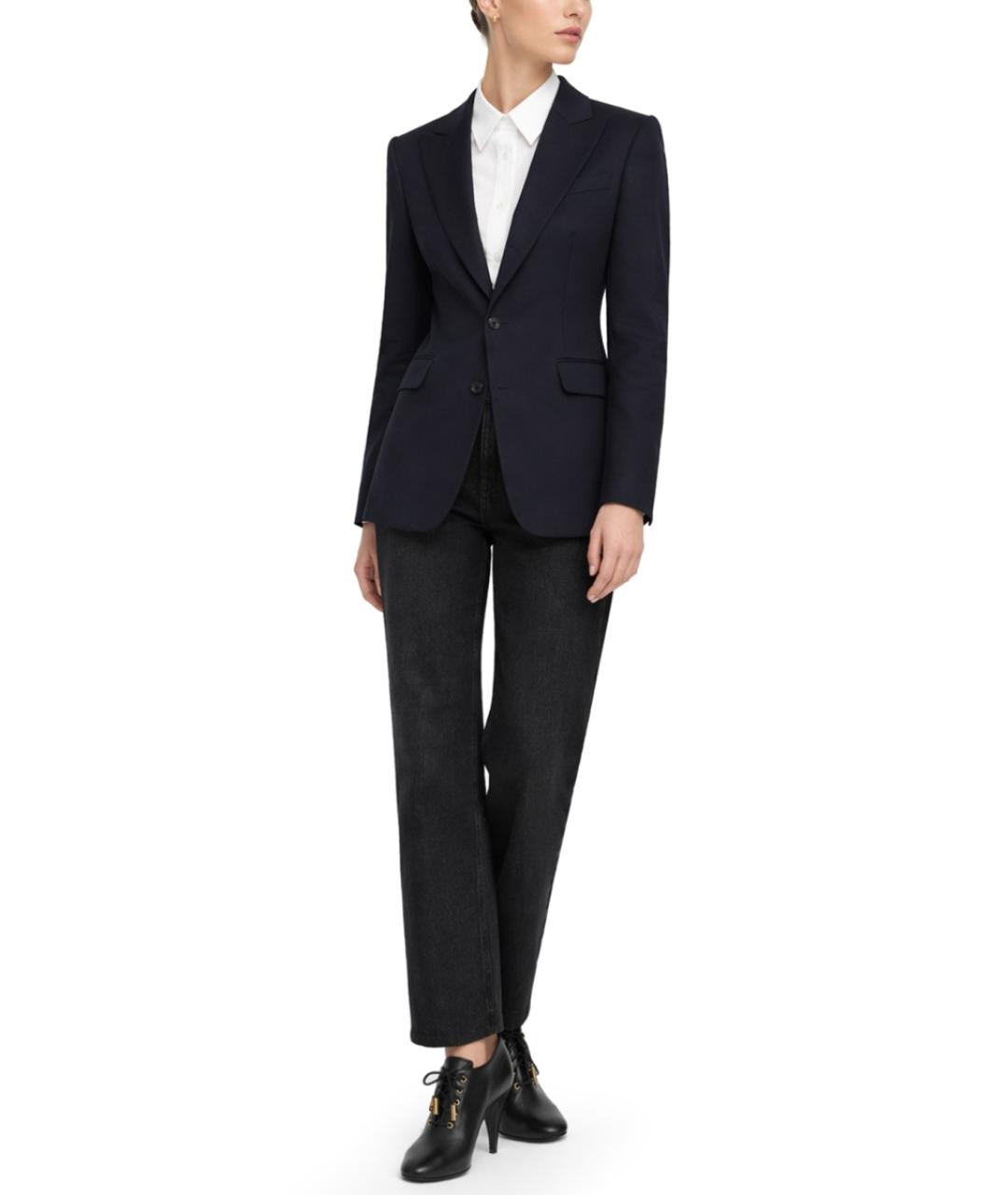 CELINE Синий шерстяной жакет/пиджак, фото 3