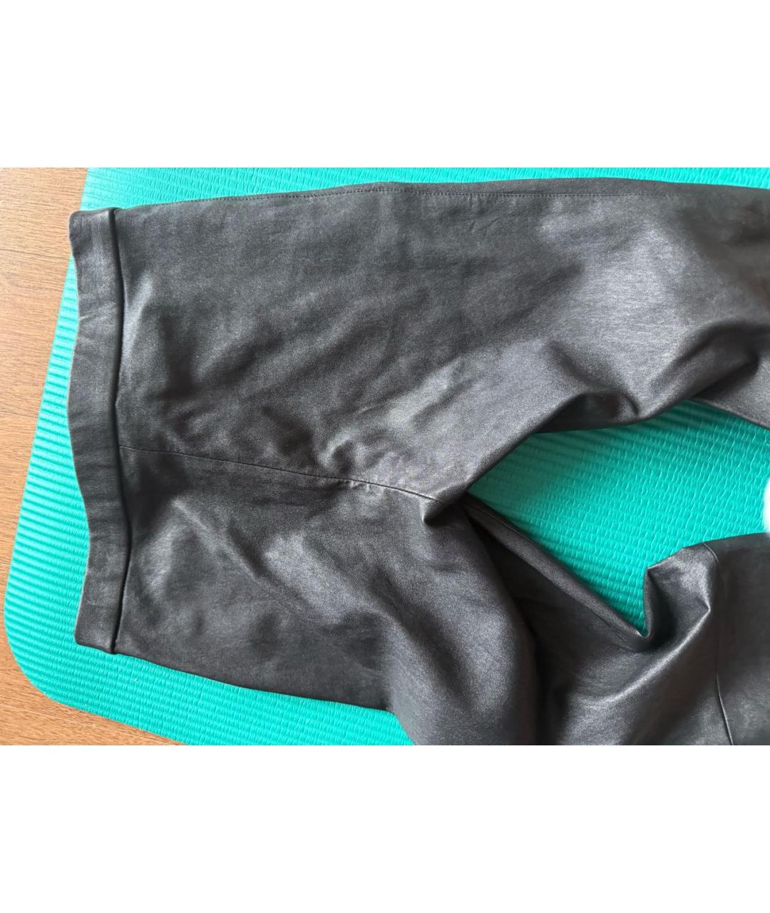 GUCCI Черные кожаные брюки узкие, фото 2