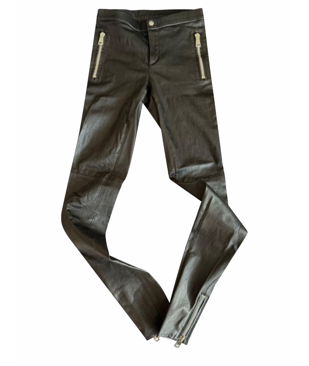 GUCCI Черные кожаные брюки узкие, фото 1