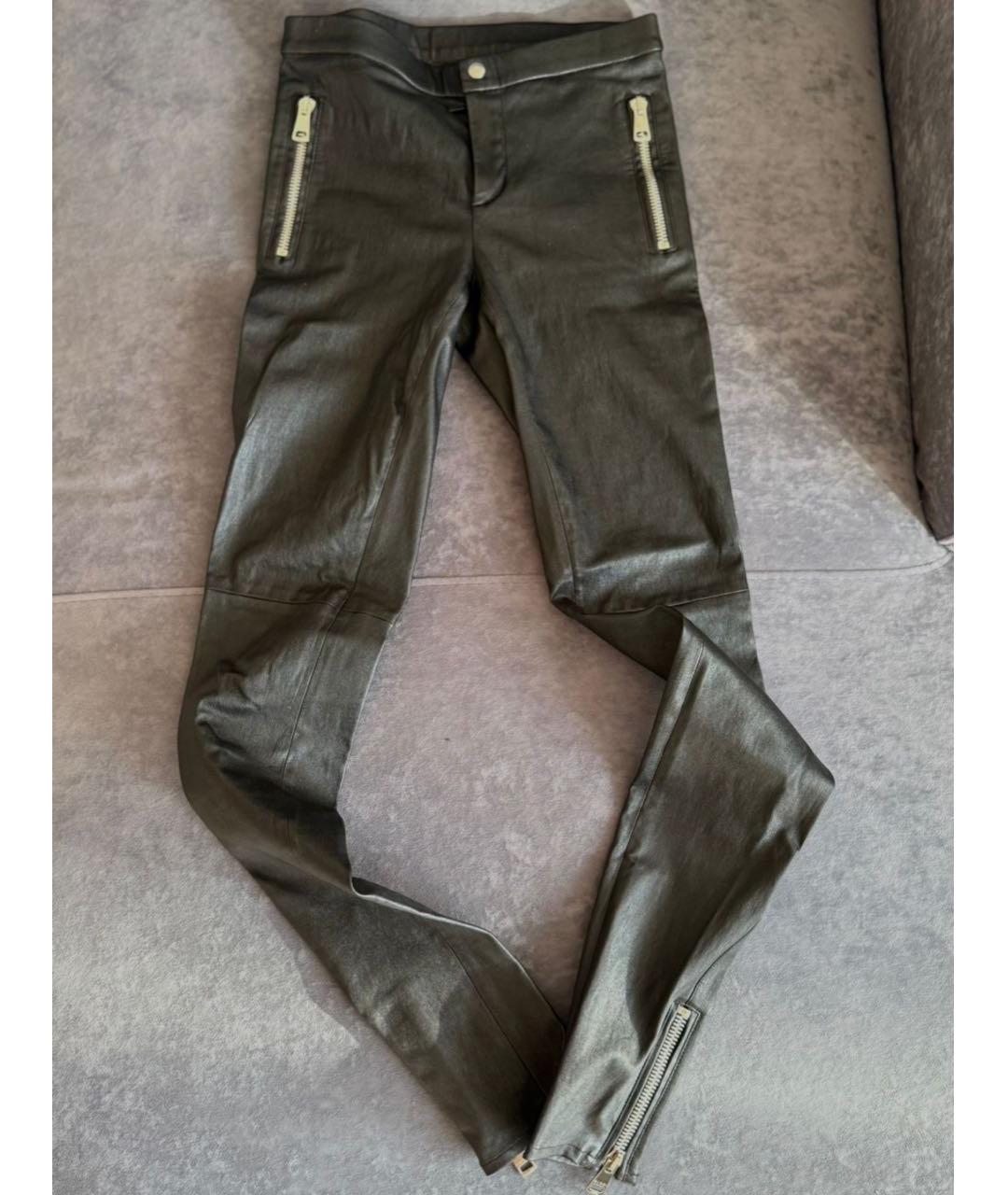 GUCCI Черные кожаные брюки узкие, фото 7