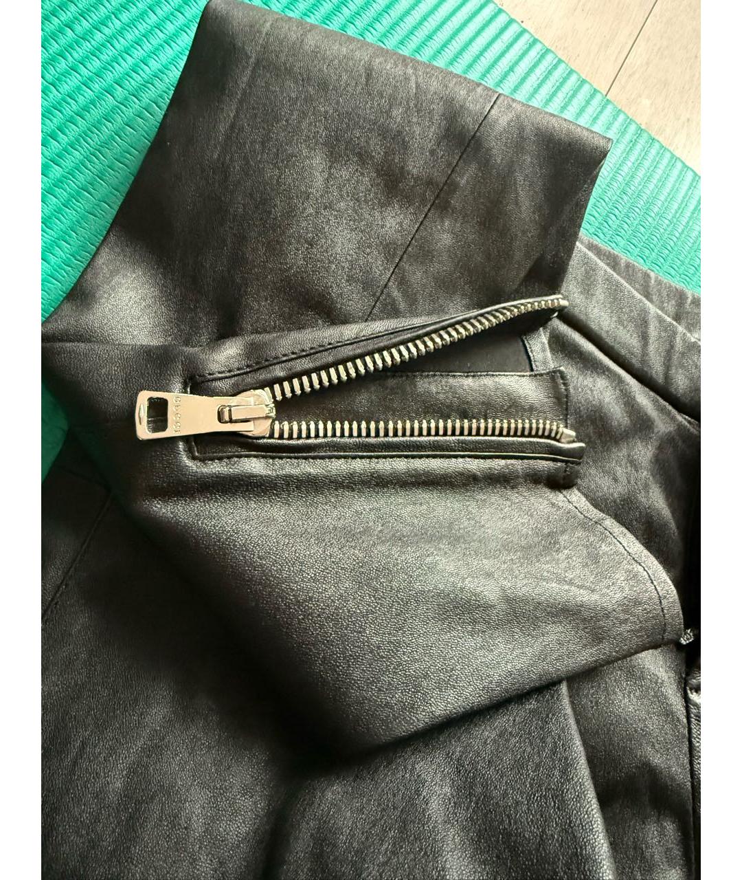 GUCCI Черные кожаные брюки узкие, фото 6