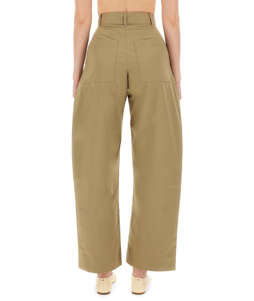 STUDIO NICHOLSON Бежевые хлопковые прямые брюки, фото 3