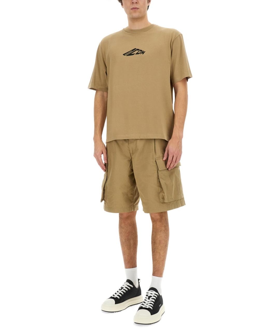 DSQUARED2 Бежевая хлопковая футболка, фото 2