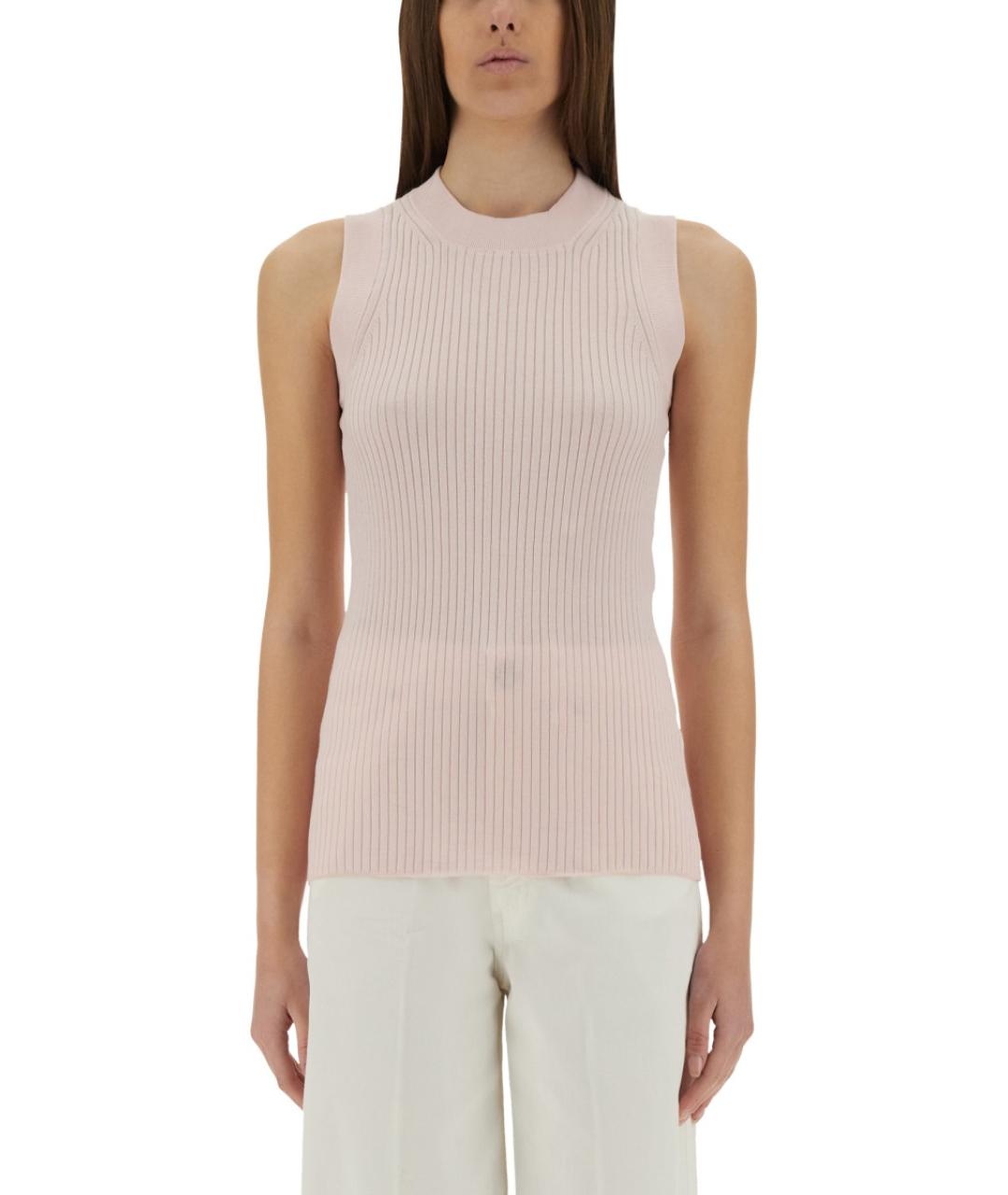 SPORTMAX Розовая хлопковая майка, фото 1