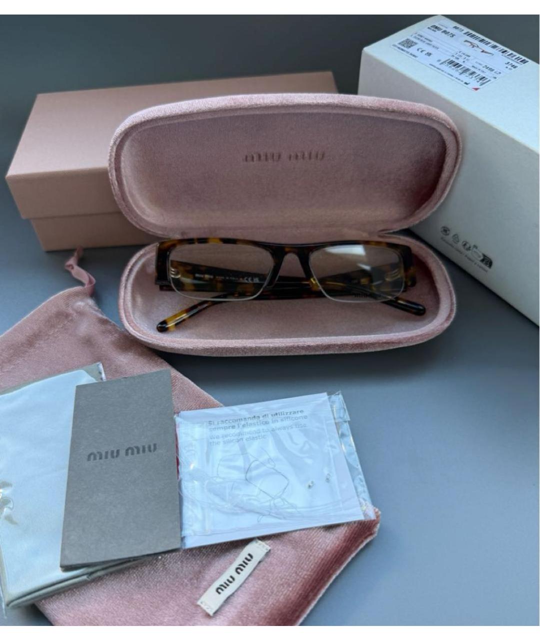 MIU MIU Коричневые пластиковые солнцезащитные очки, фото 6