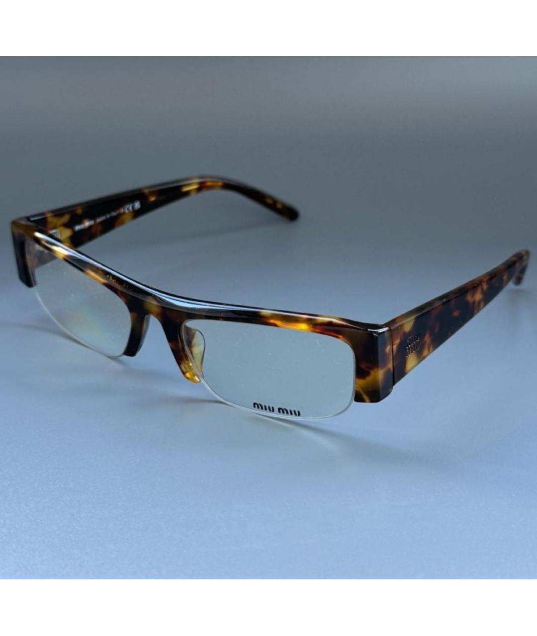 MIU MIU Коричневые пластиковые солнцезащитные очки, фото 7