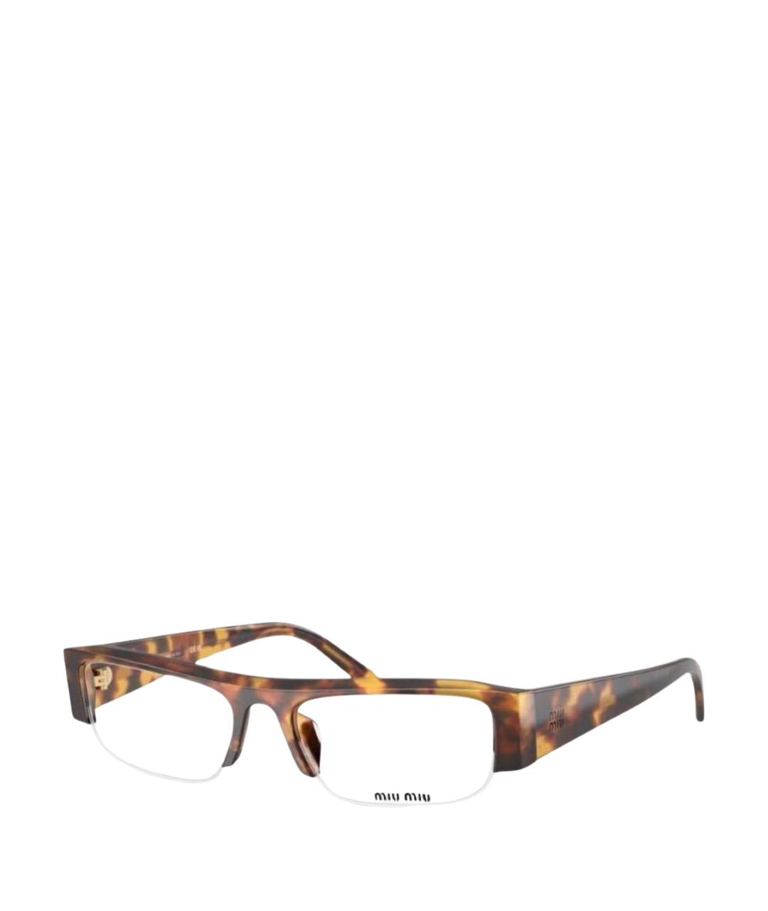 MIU MIU Коричневые пластиковые солнцезащитные очки, фото 1