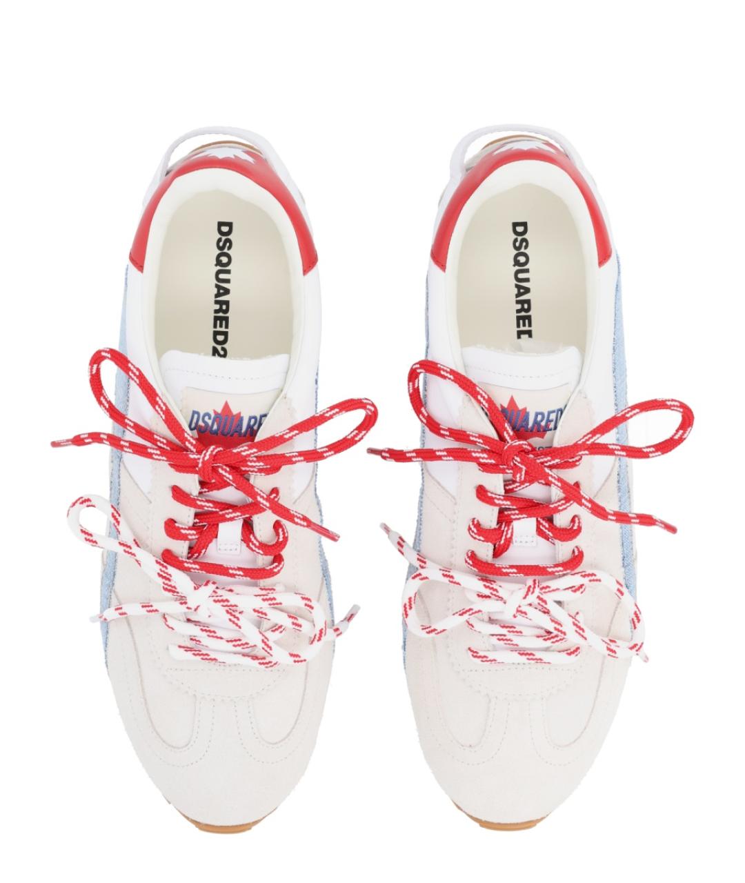 DSQUARED2 Белые кожаные низкие кроссовки / кеды, фото 5