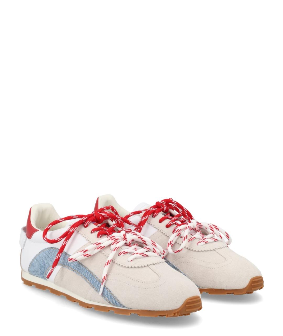 DSQUARED2 Белые кожаные низкие кроссовки / кеды, фото 2