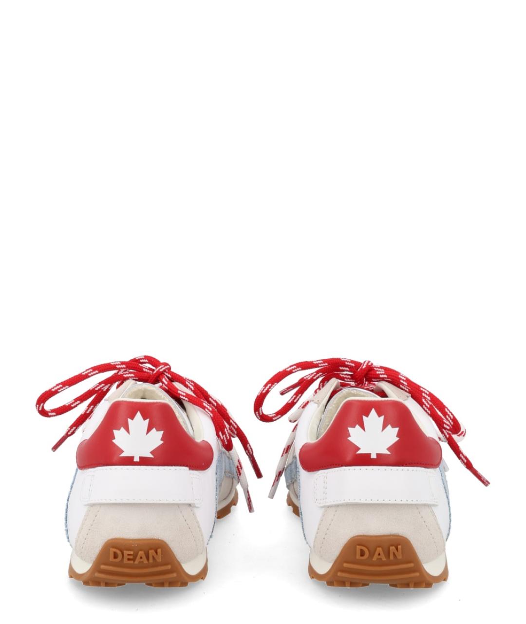 DSQUARED2 Белые кожаные низкие кроссовки / кеды, фото 4